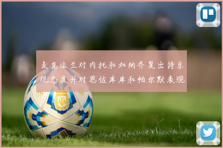 麦克法兰对内托和加纳乔复出持乐观态度并对恩佐库库和帕尔默表现表示满意